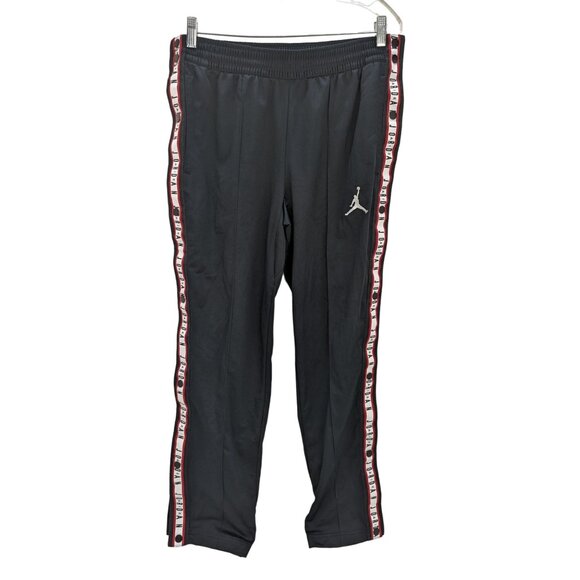Air Jordan Tear Away Pants Black w/White Stripe Snaps Women Size Medium - Picture 1 of 9